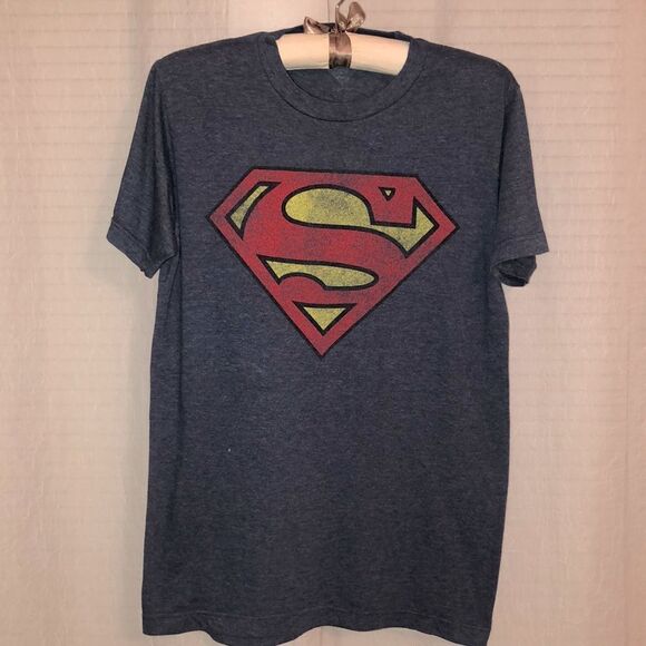 Superman S Indigo Blue Seamless Cotton Tee - Picture 1 of 7